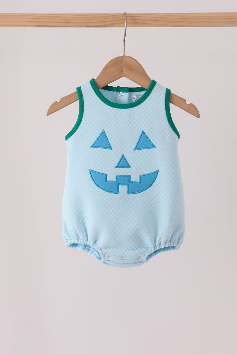 Blue Jack-O-Lantern Applique Bubble