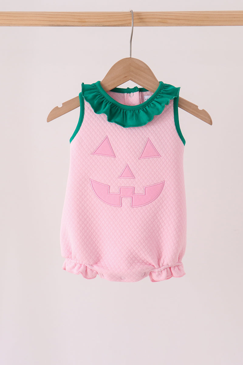 Pink Jack-O-Lantern Applique Bubble