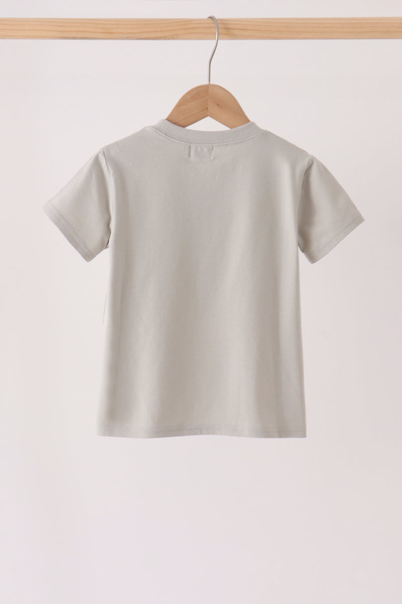 Boys Gray Scarecrow Embroidery Top