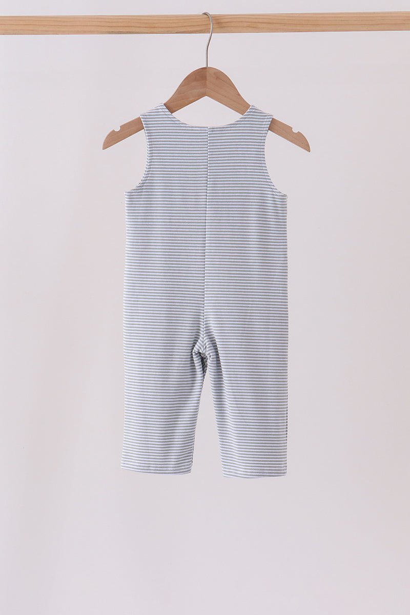 Baby Boy Sage Turkey Embroidery Stripe Jon Jon