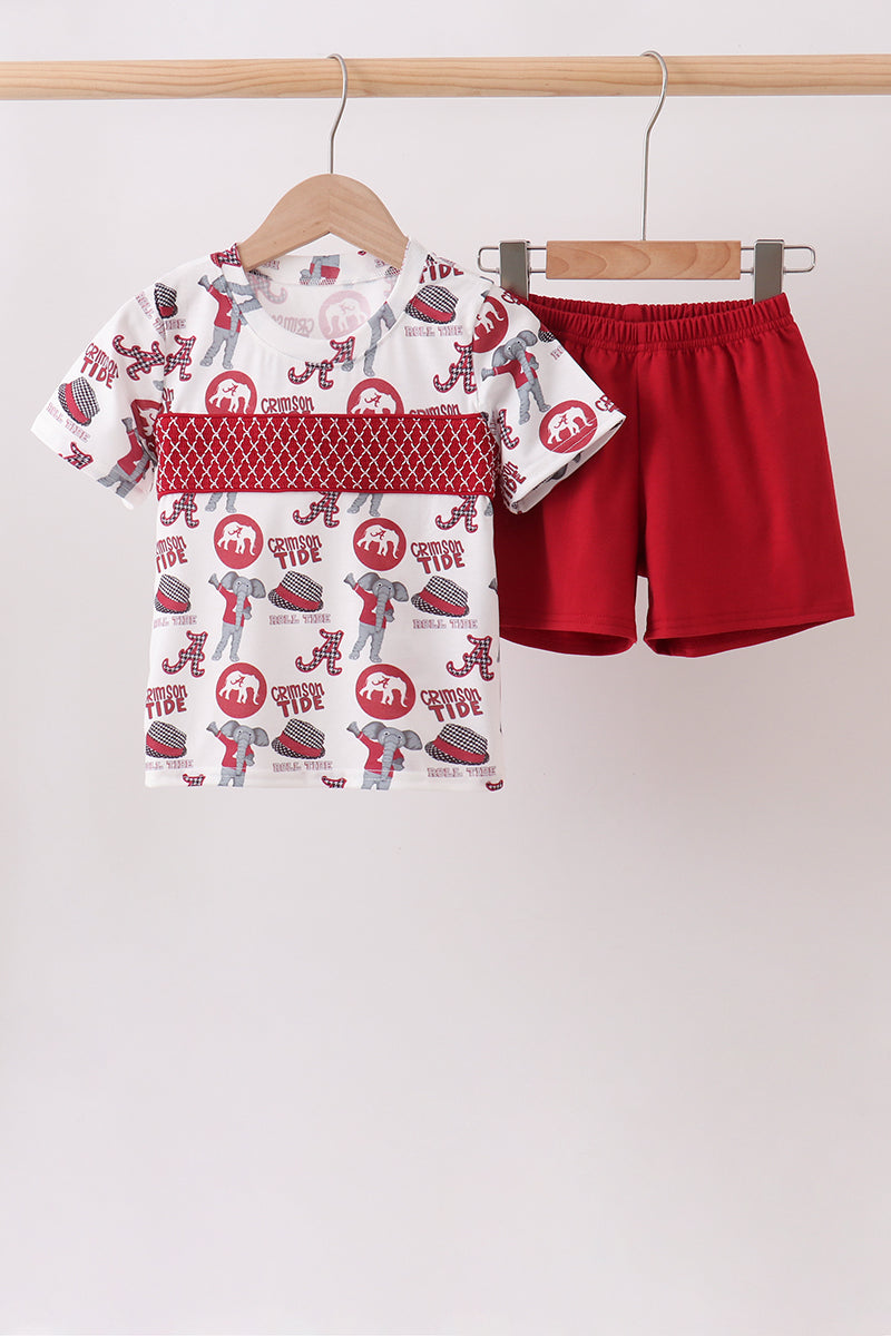 Alabama Smocked Boys Shorts Set