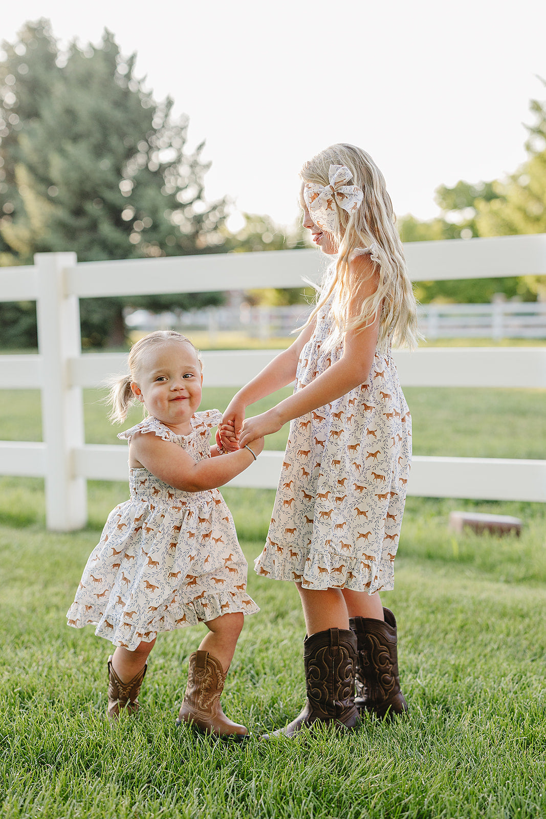 Baby & Girls Pony Smocked Dress