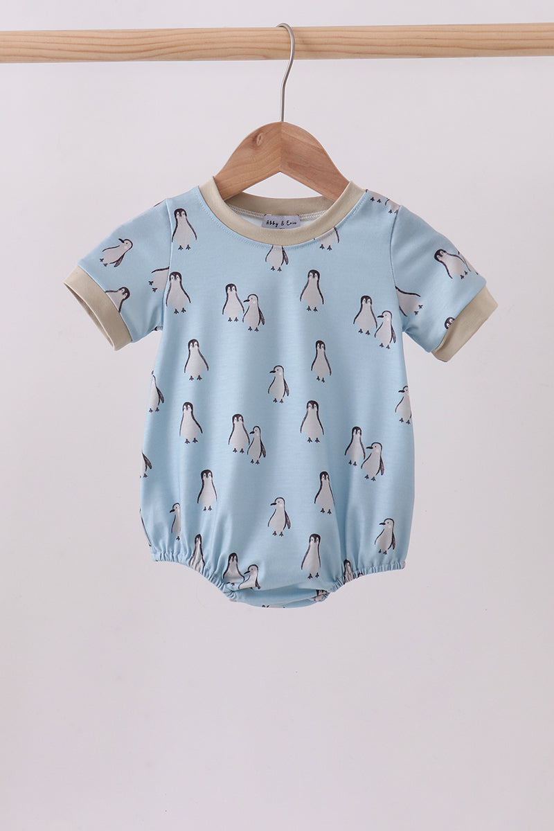 Baby Boy Penguin Print Bubble