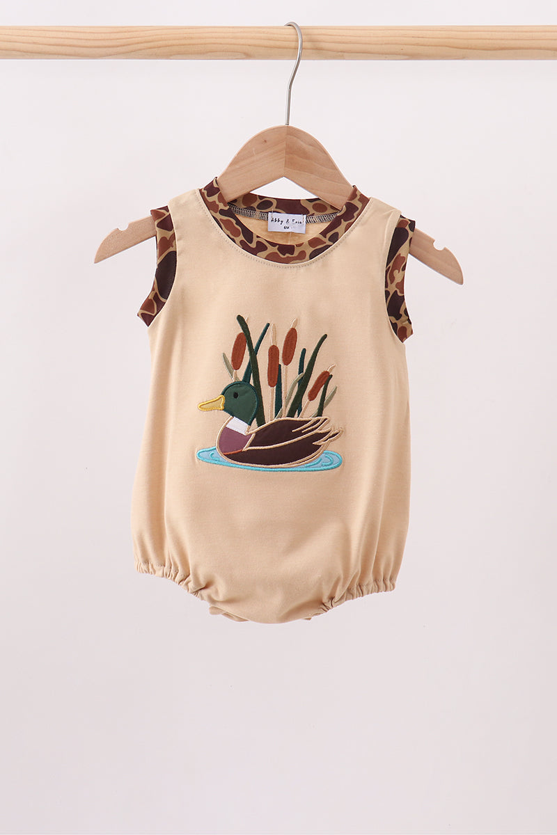 Baby Boys Camouflage Duck Applique Bubble