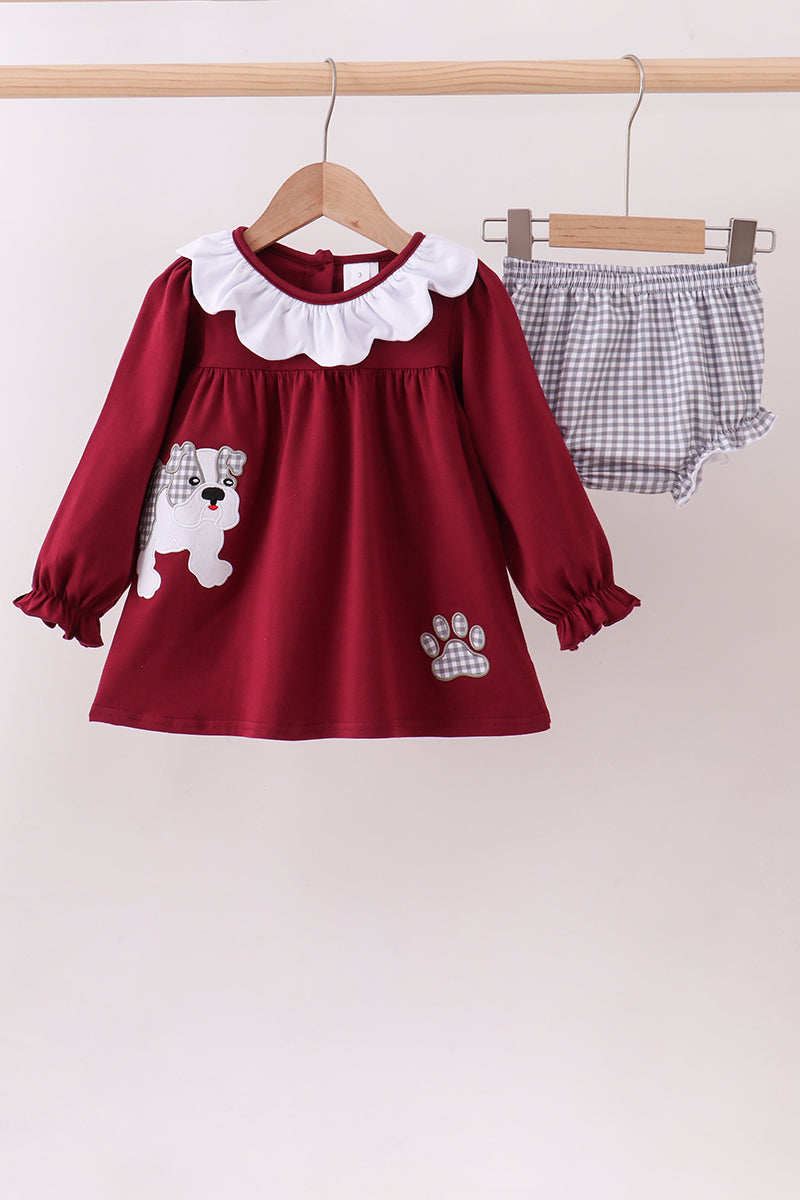 Baby Girl Georgia Bulldog Applique Bloomer Set