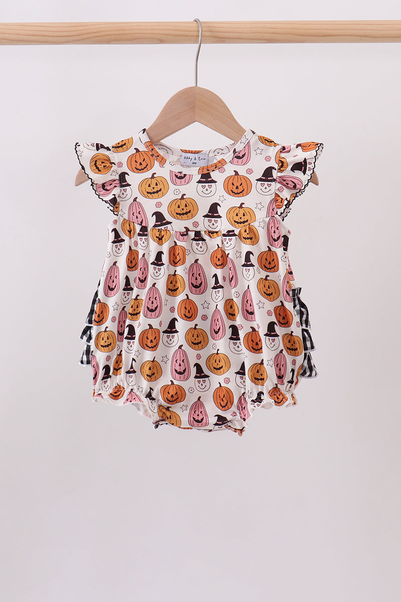 Baby Girl Pumpkin Ruffle Bubble