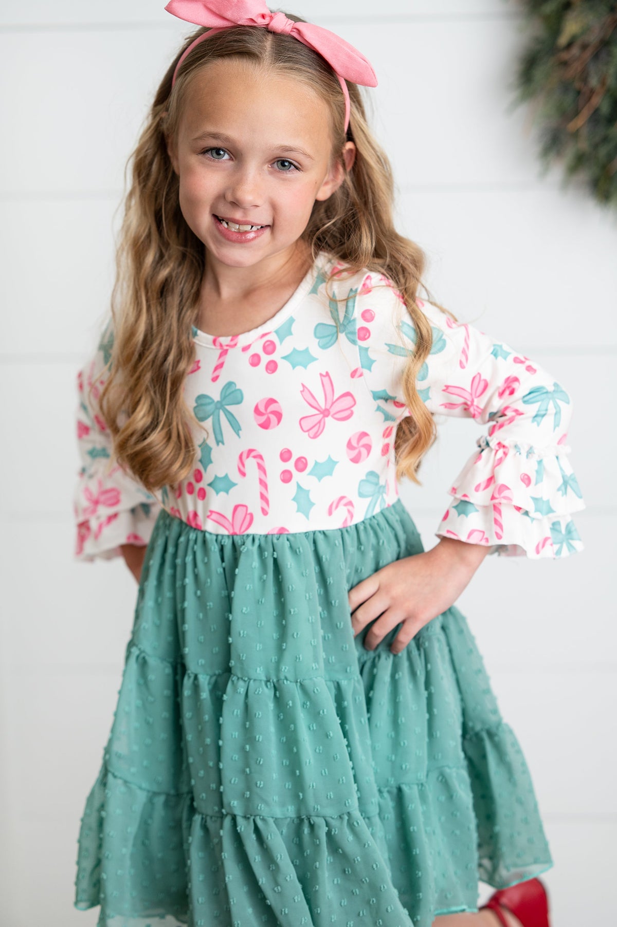 Holiday Swiss Dot Bow Dress