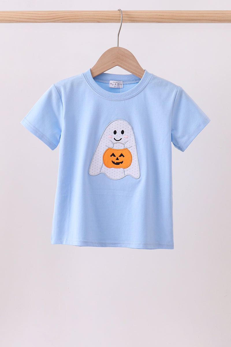 Boys Ghost Pumpkin Appliqué T-shirt 