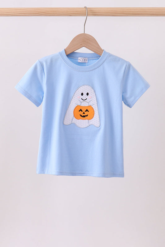 Boys Ghost Pumpkin Appliqué T-shirt 