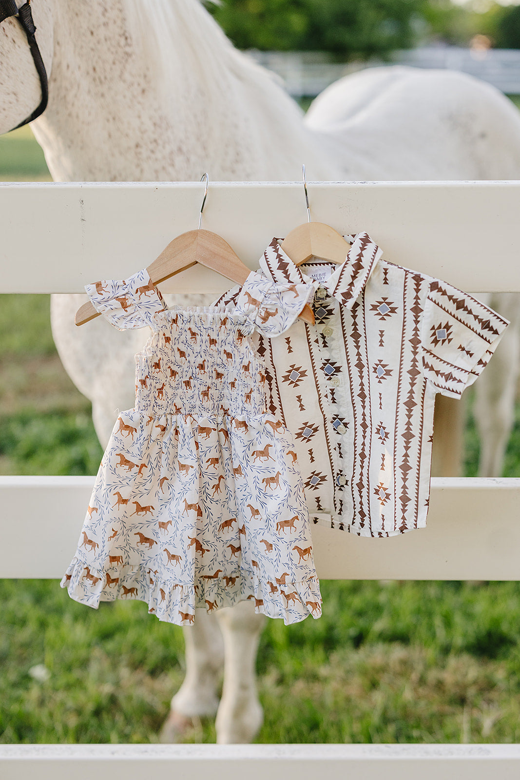 Baby & Girls Pony Smocked Dress