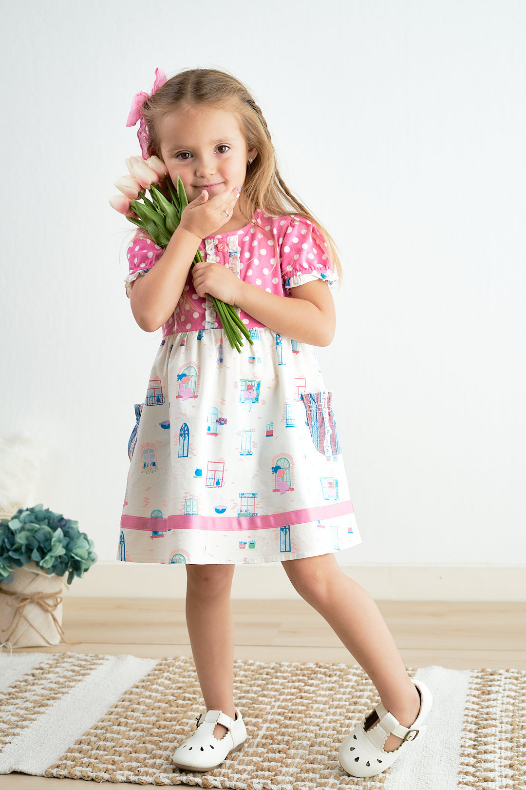 Balcony Pink Dot Dress