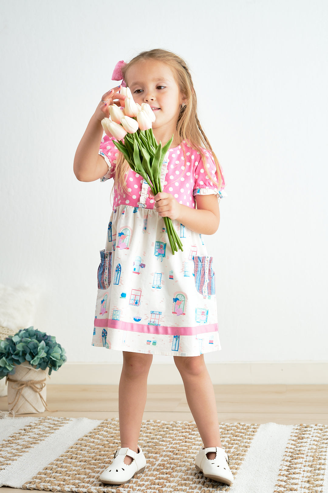 Balcony Pink Dot Dress