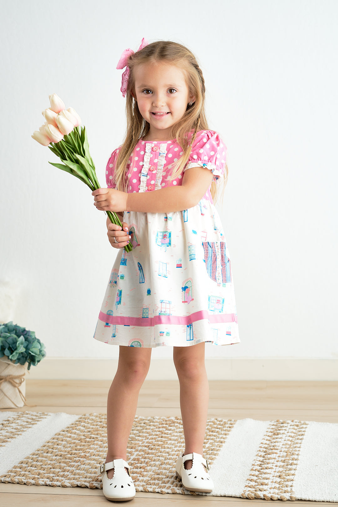 Balcony Pink Dot Dress