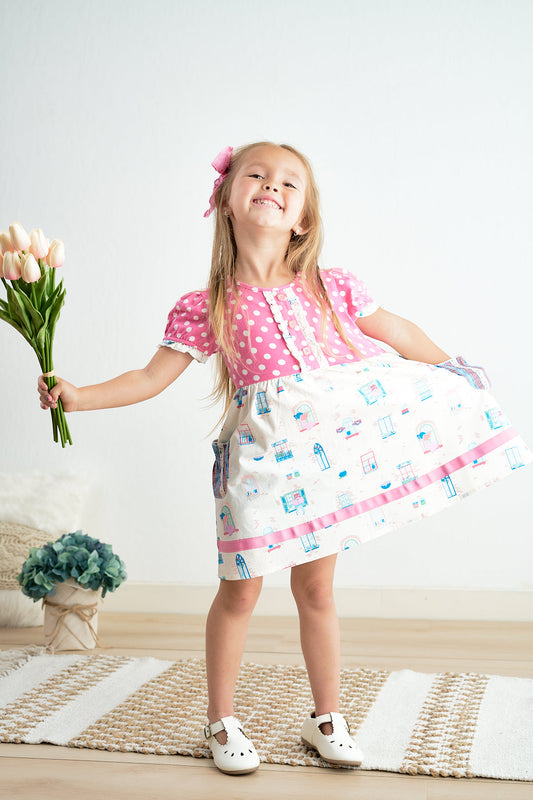 Balcony Pink Dot Dress