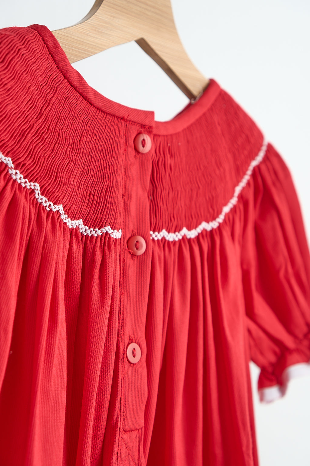 Red Christmas Candy Hand Smocked Dress