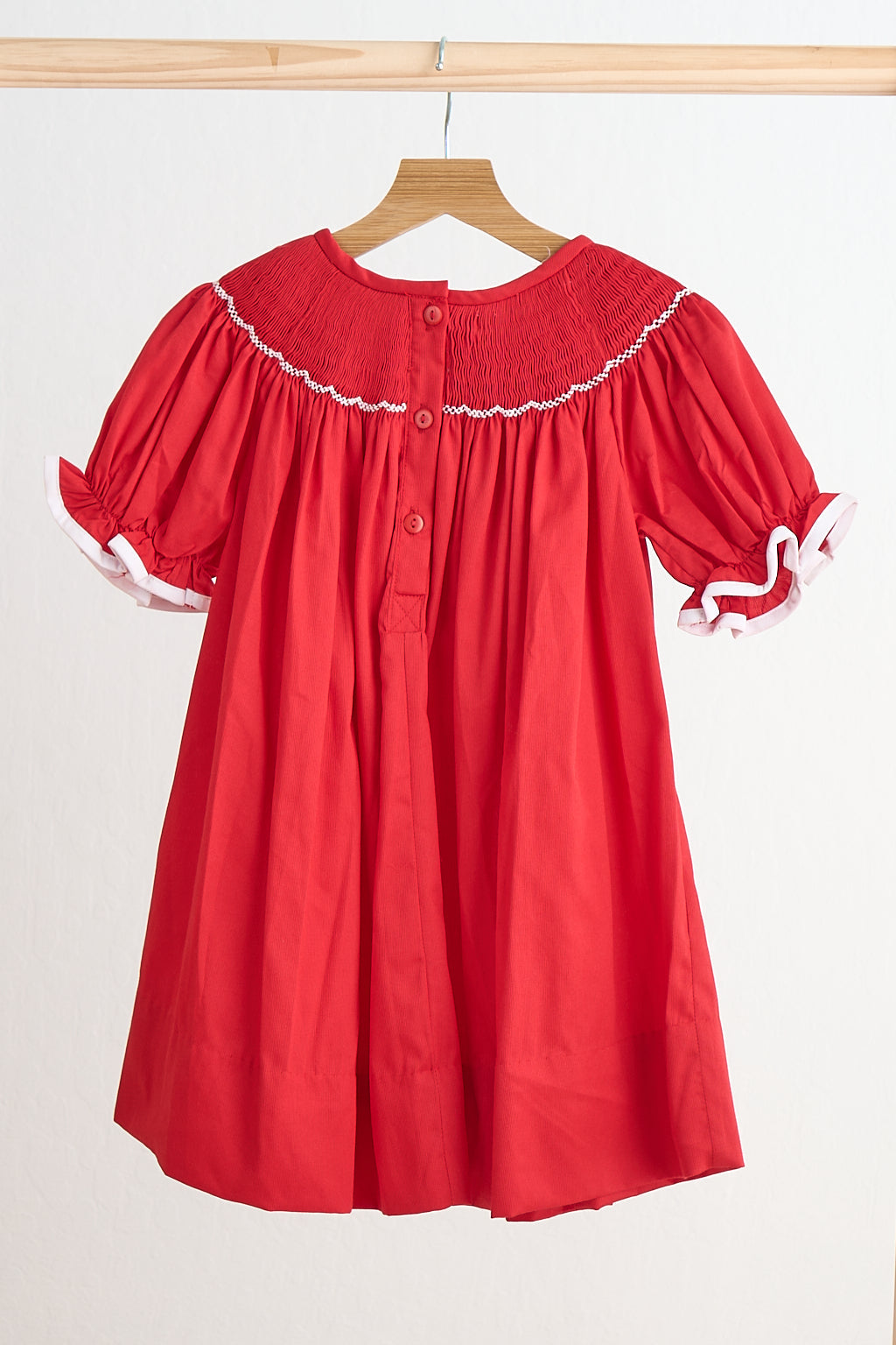 Red Christmas Candy Hand Smocked Dress