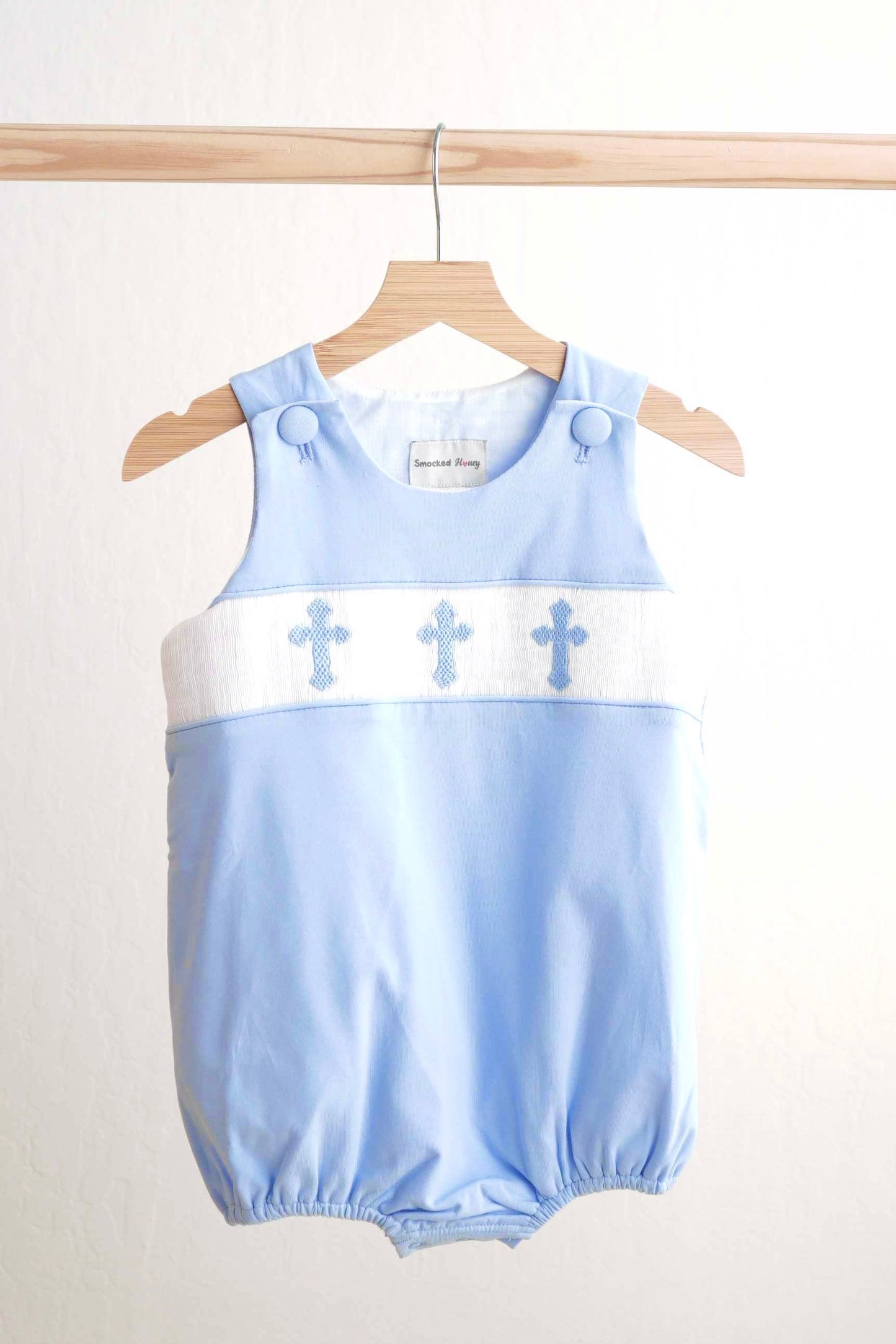 Cross Smocked Boy Bubble