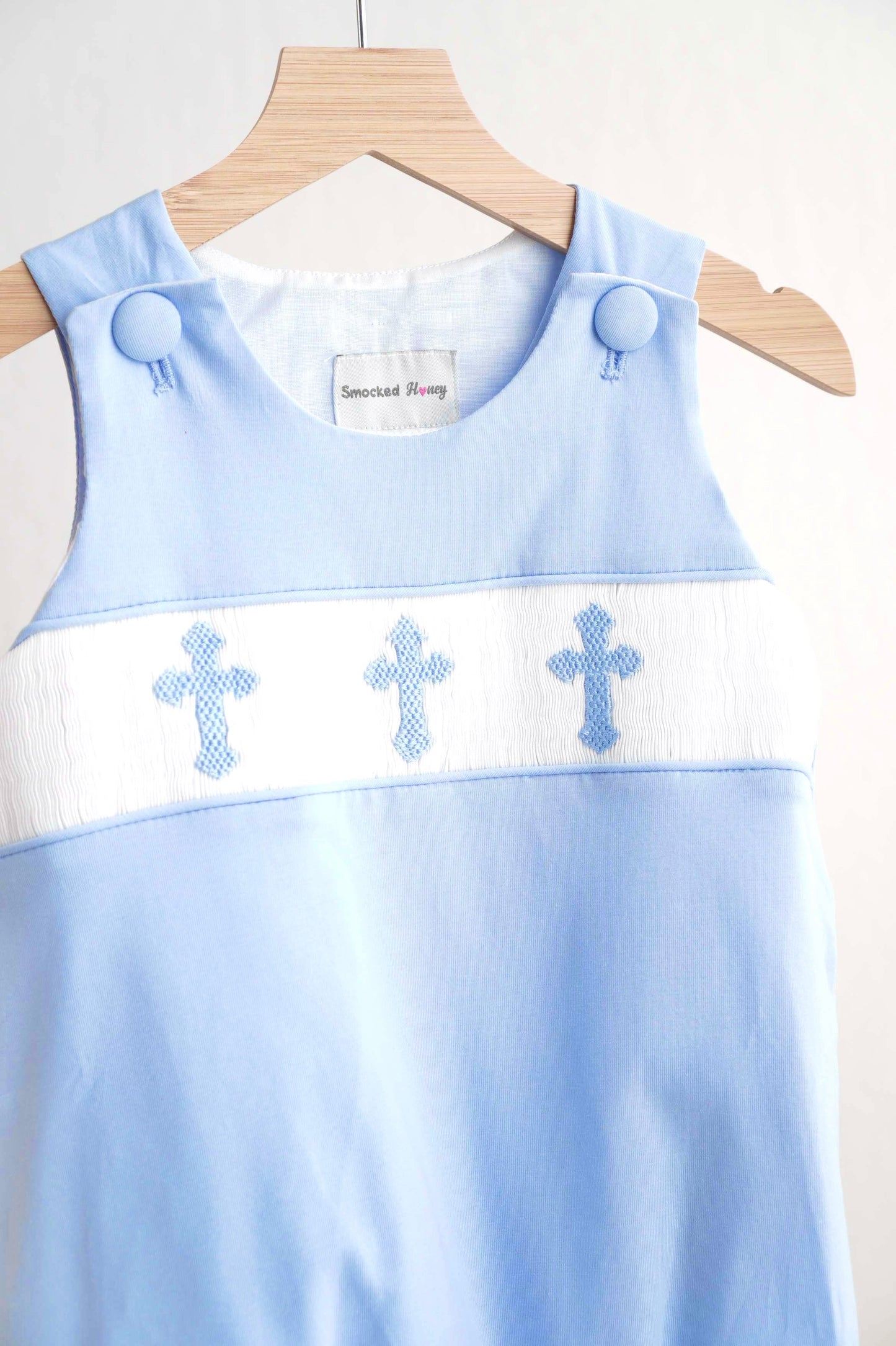 Cross Smocked Boy Bubble