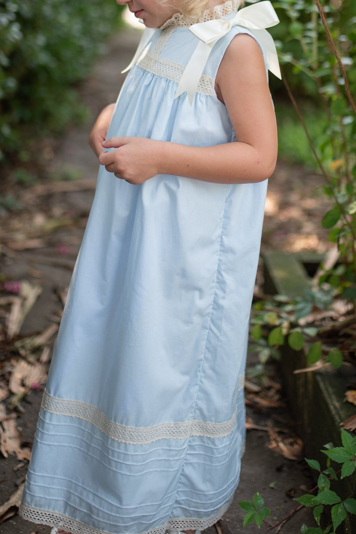 Cambridge Blue Sleeveless Heirloom Dress