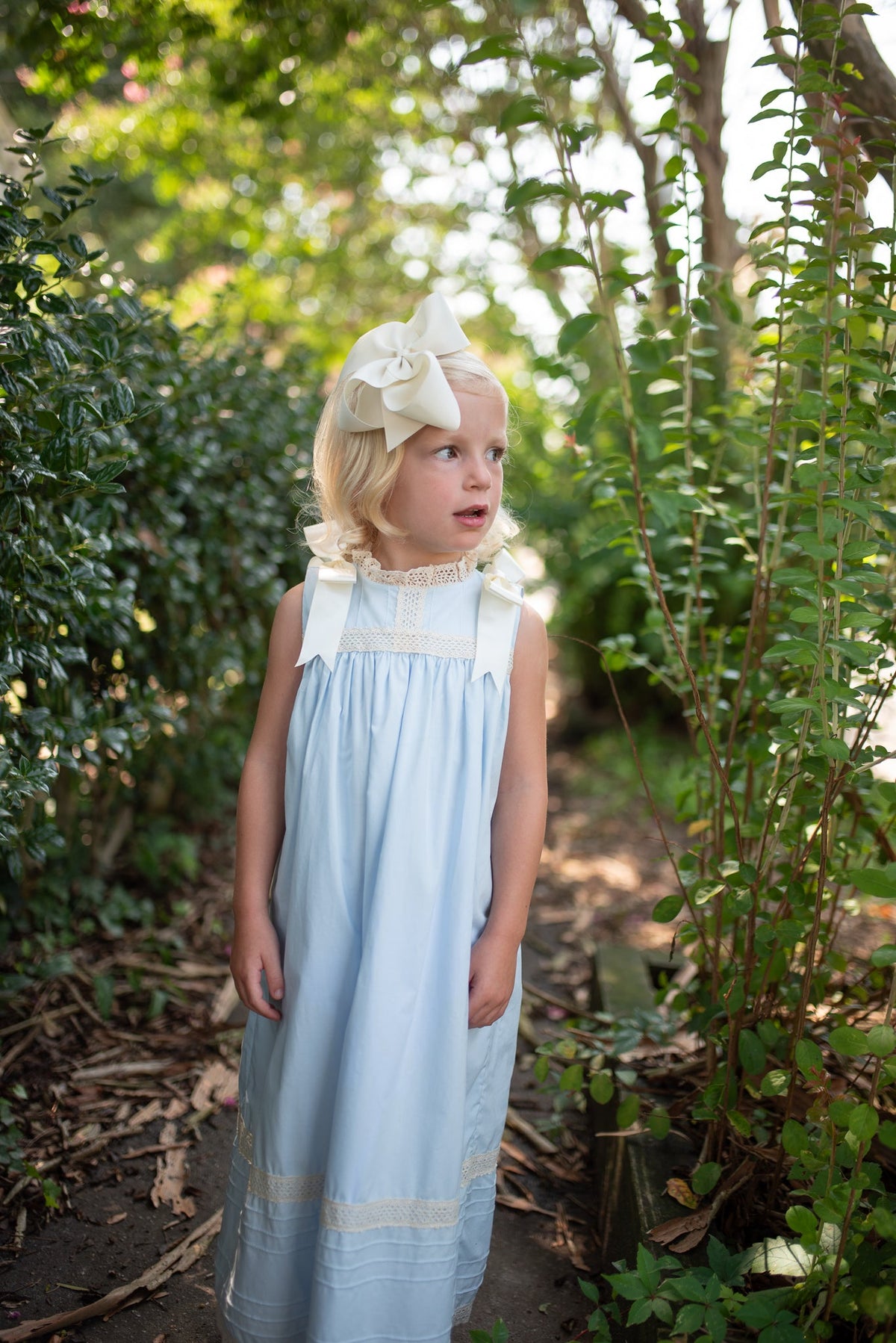 Cambridge Blue Sleeveless Heirloom Dress