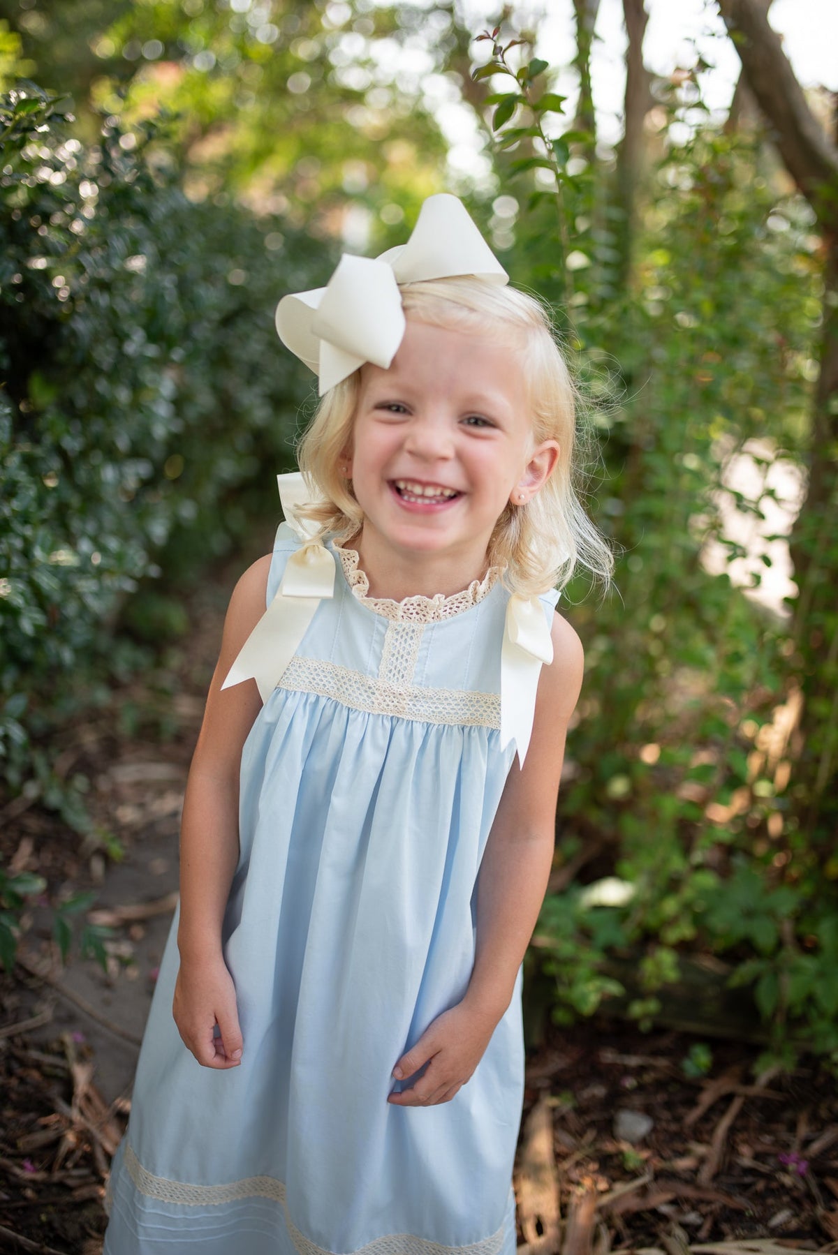 Cambridge Blue Sleeveless Heirloom Dress