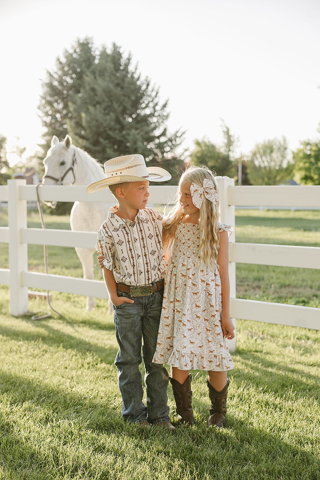 Baby & Girls Pony Smocked Dress