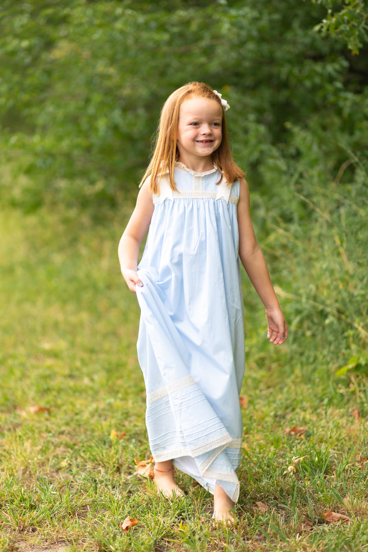 Cambridge Blue Sleeveless Heirloom Dress