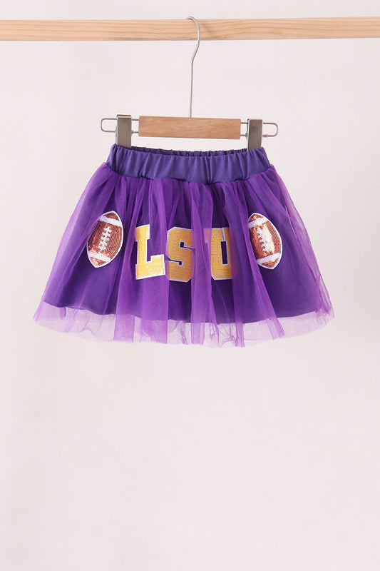 Girls LSU Football Sequin Tutu Skirt