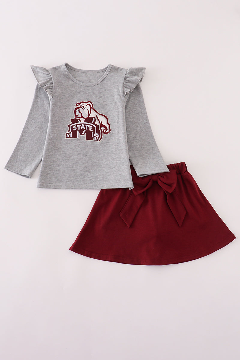 Girls Long Sleeve Mississippi State Skort Set