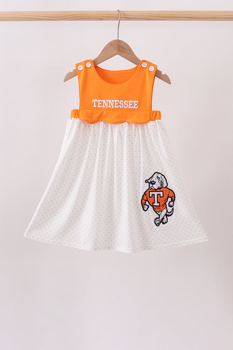 Girls Orange Tennessee Vols Applique Dress