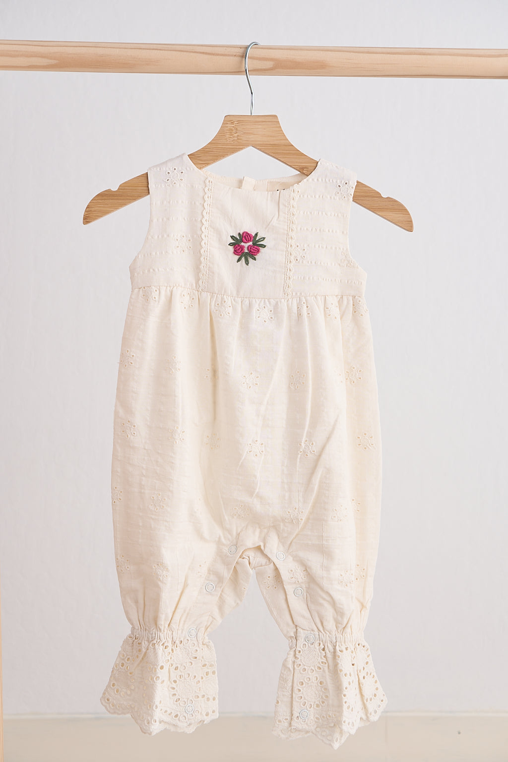White Embroidered Floral Lace Jumpsuit