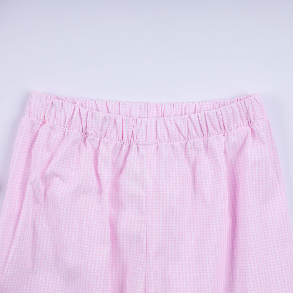 Girls Pink Christmas Tree Hand Smocked Ruffle Pants Set