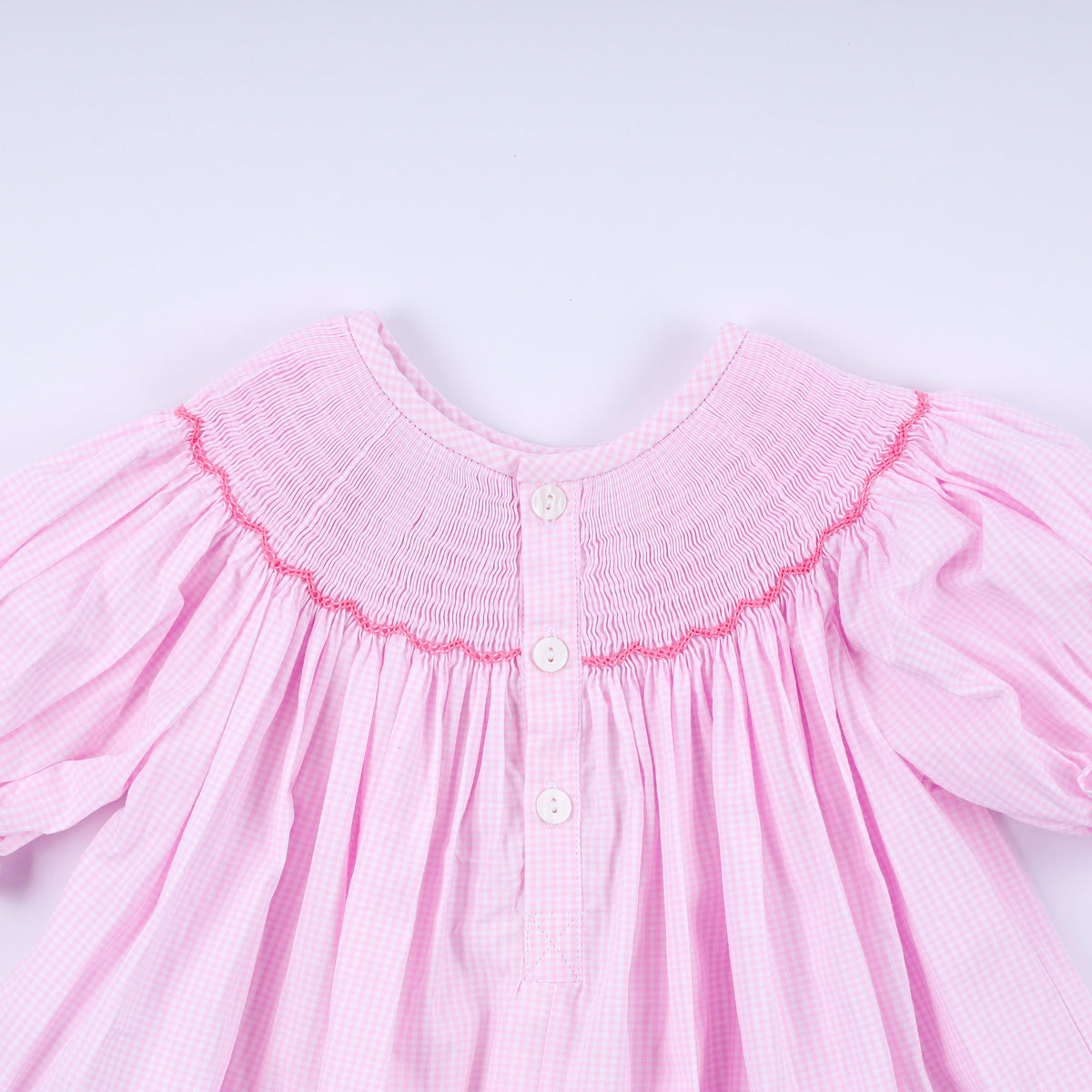 Girls Pink Christmas Tree Hand Smocked Ruffle Pants Set