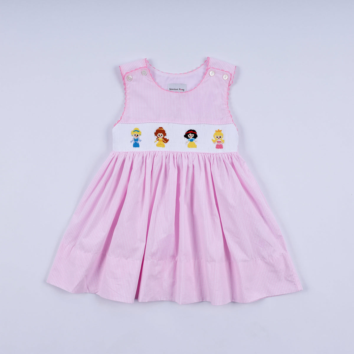 Pink Princess Hand Smocked Gingham Dress