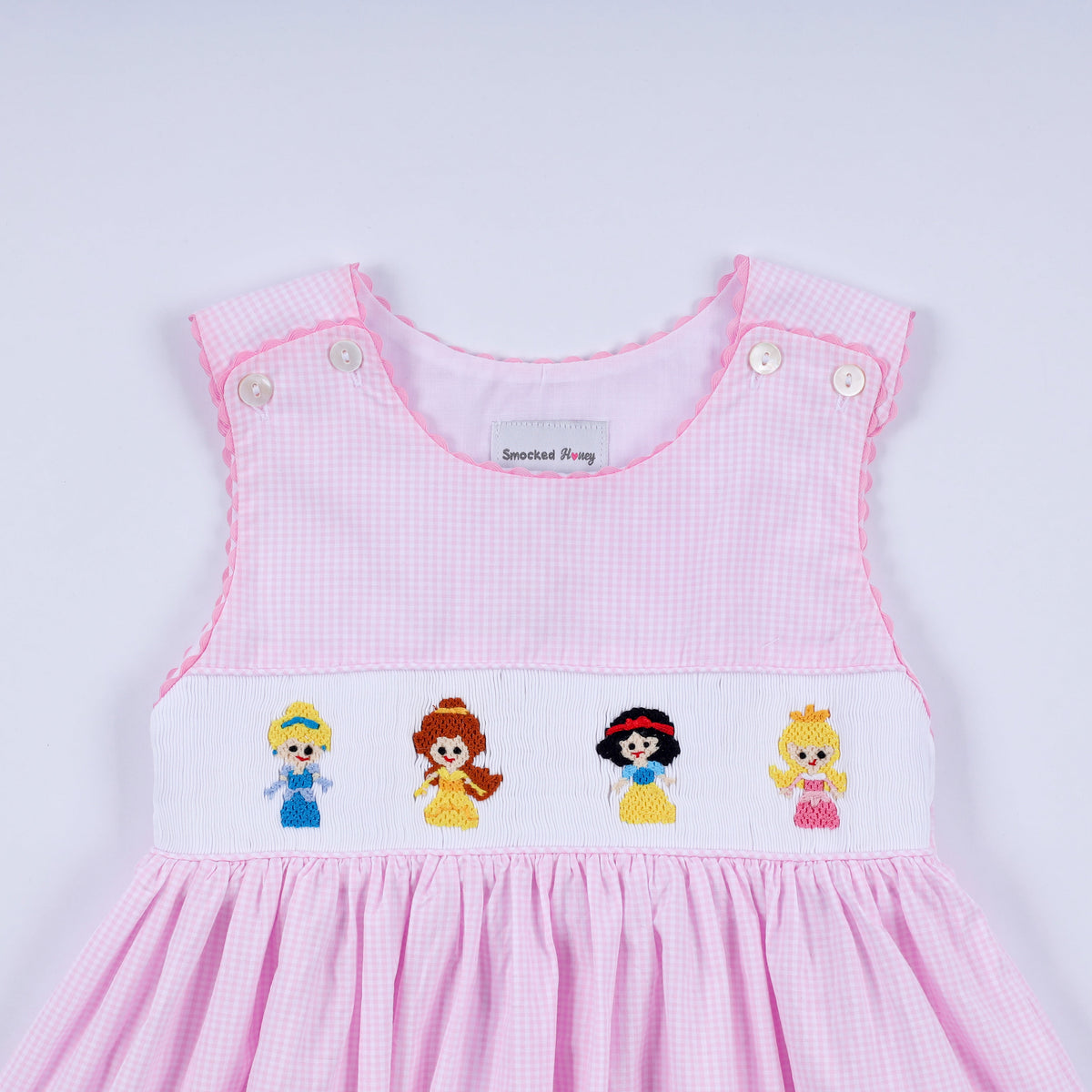 Pink Princess Hand Smocked Gingham Dress