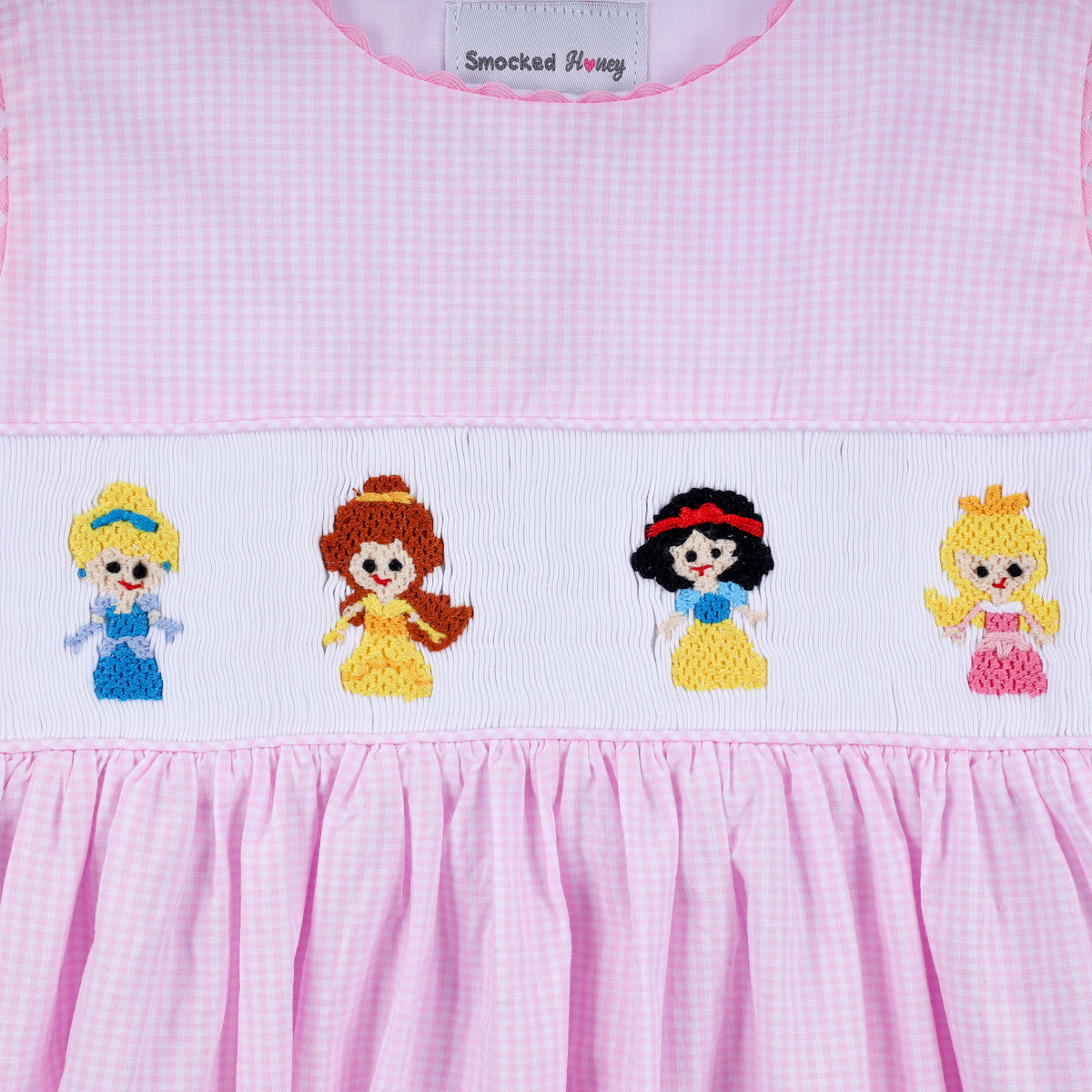 Pink Princess Hand Smocked Gingham Dress