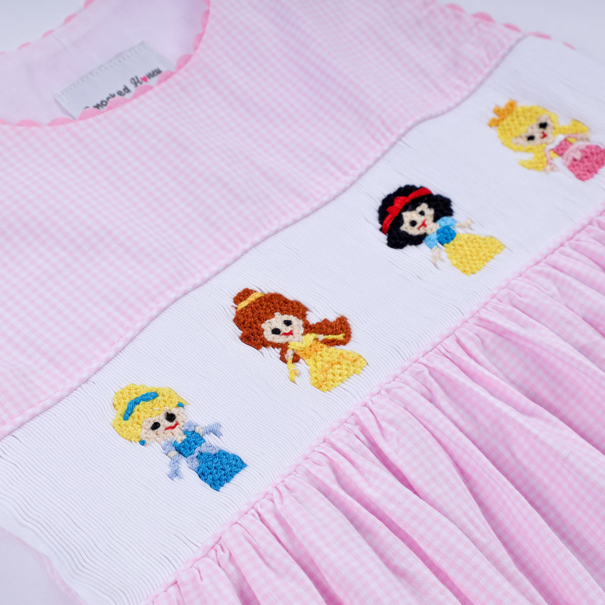 Pink Princess Hand Smocked Gingham Dress