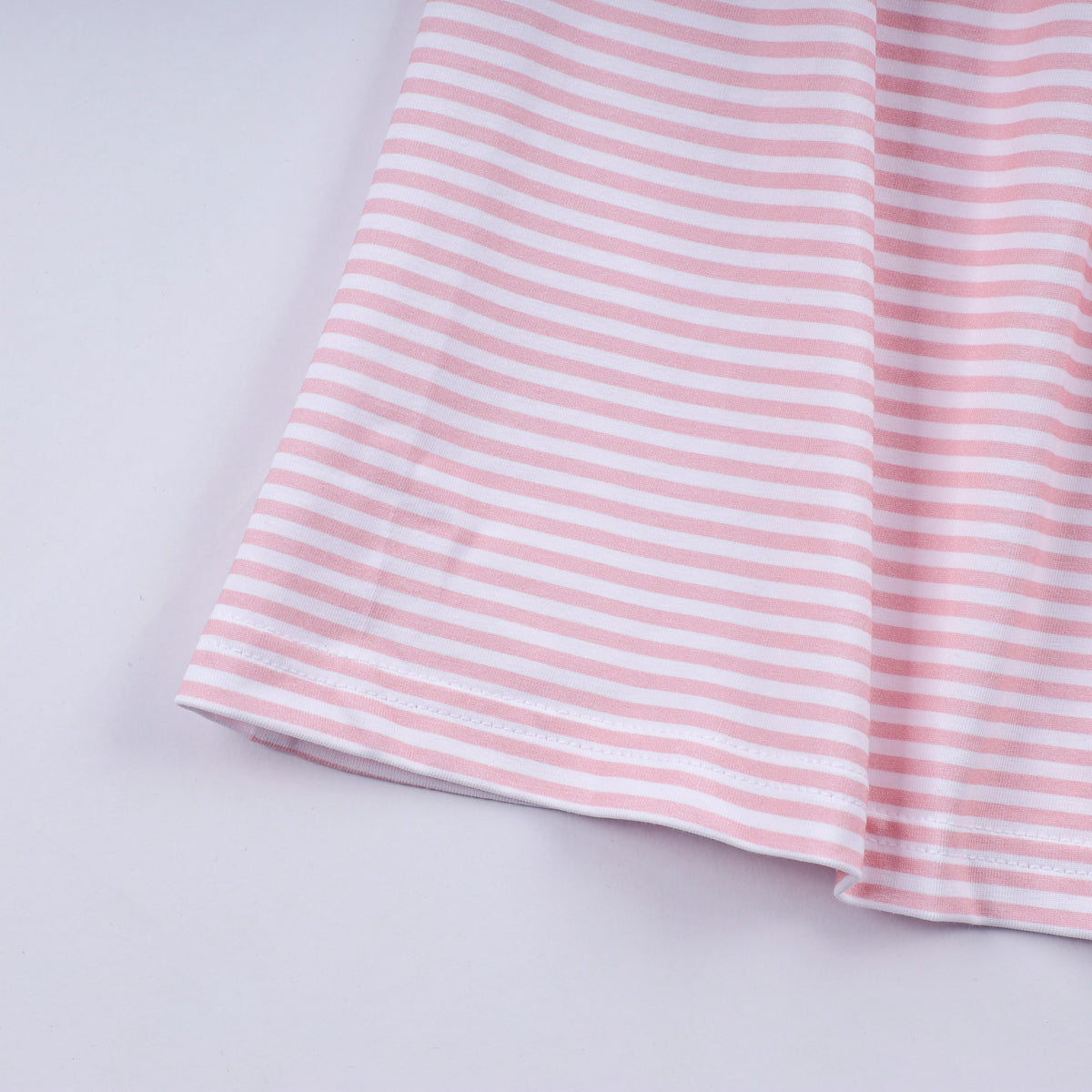Girls Pink Candy Cane Bow Hand Smocked Ruffle Dress
