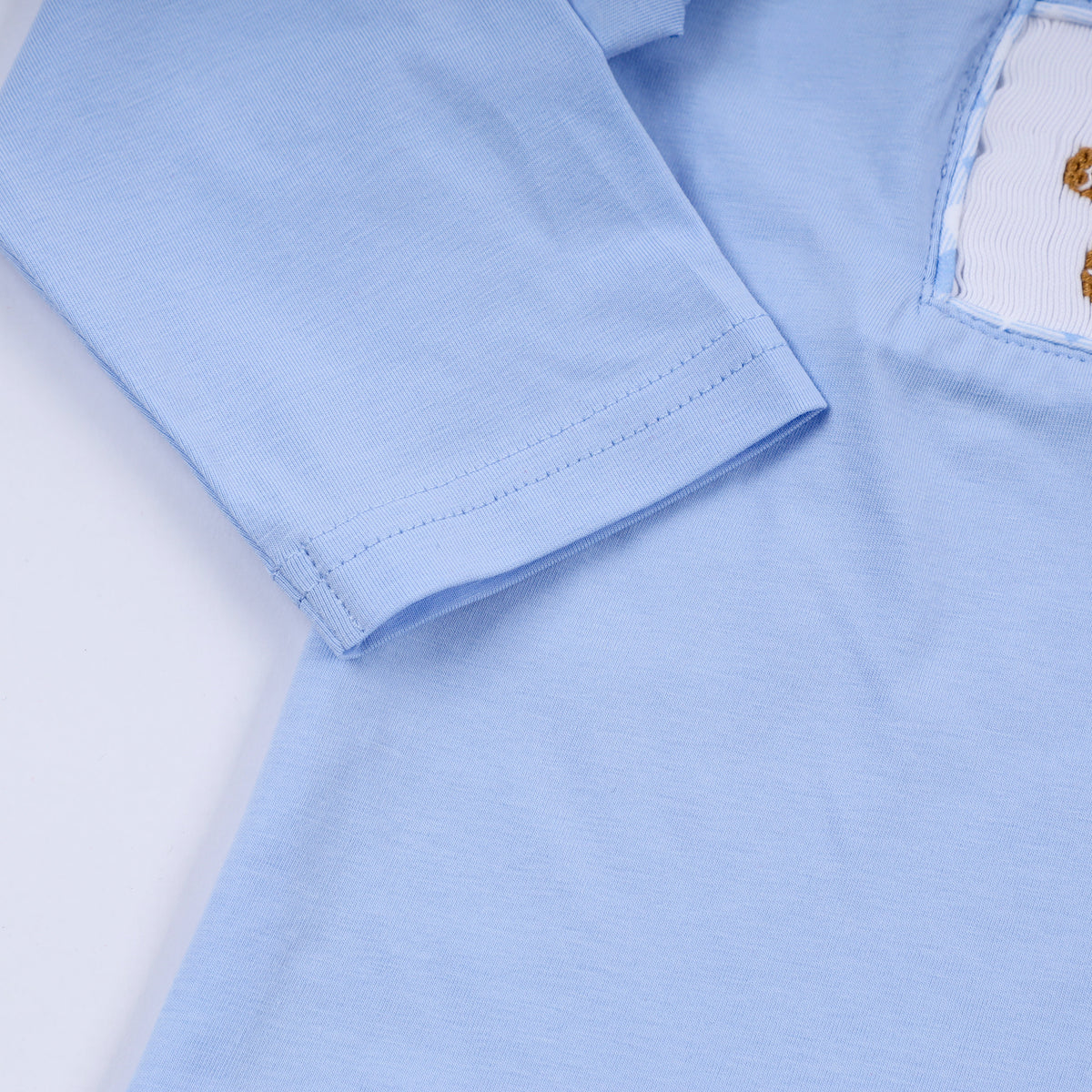 Boys Blue Gingerbread Hand Smocked Gingham Pants Set