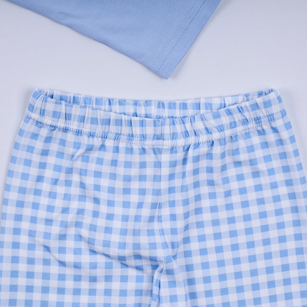 Boys Blue Gingerbread Hand Smocked Gingham Pants Set