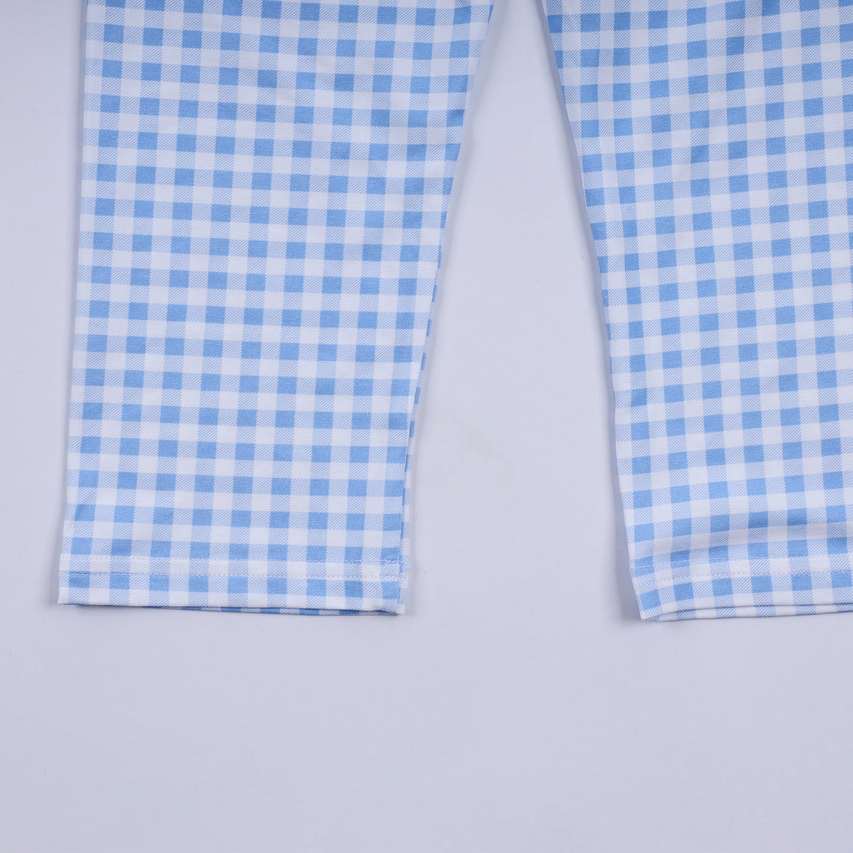 Boys Blue Gingerbread Hand Smocked Gingham Pants Set