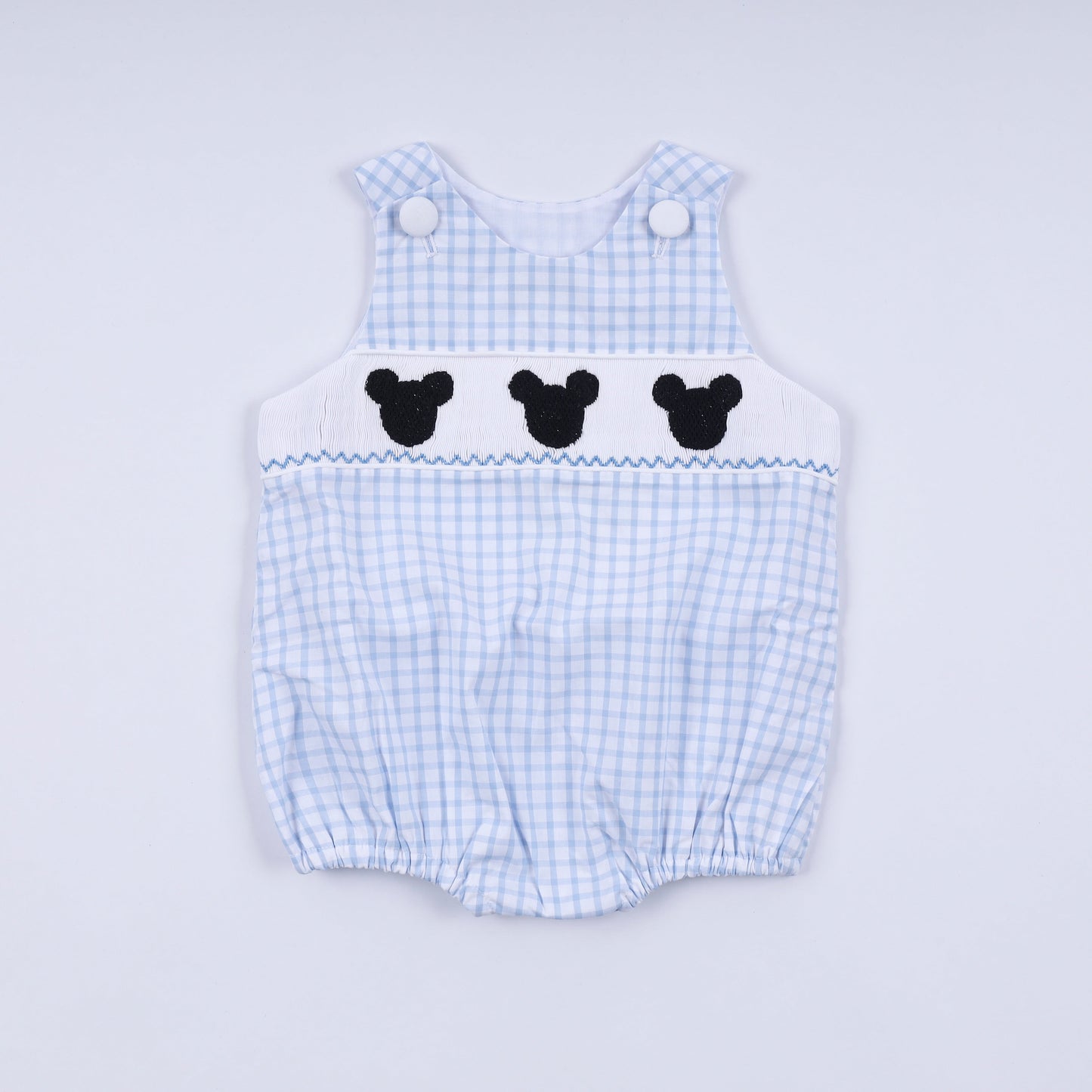 Blue Gingham Bubble Smocked Hand Character
