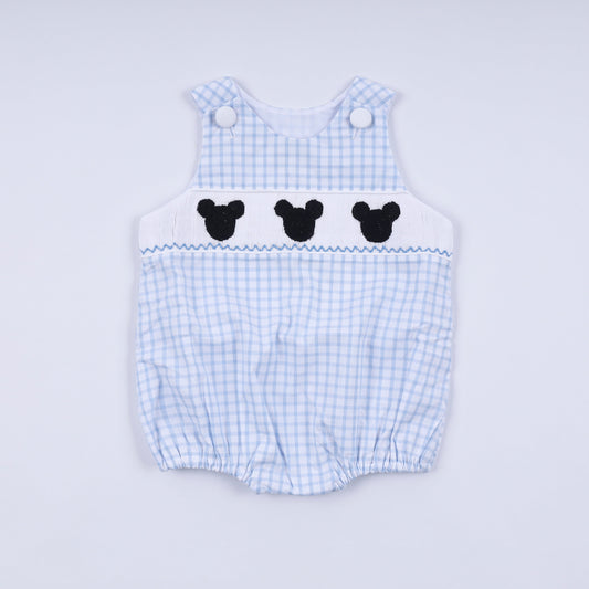 Blue Gingham Bubble Smocked Hand Character
