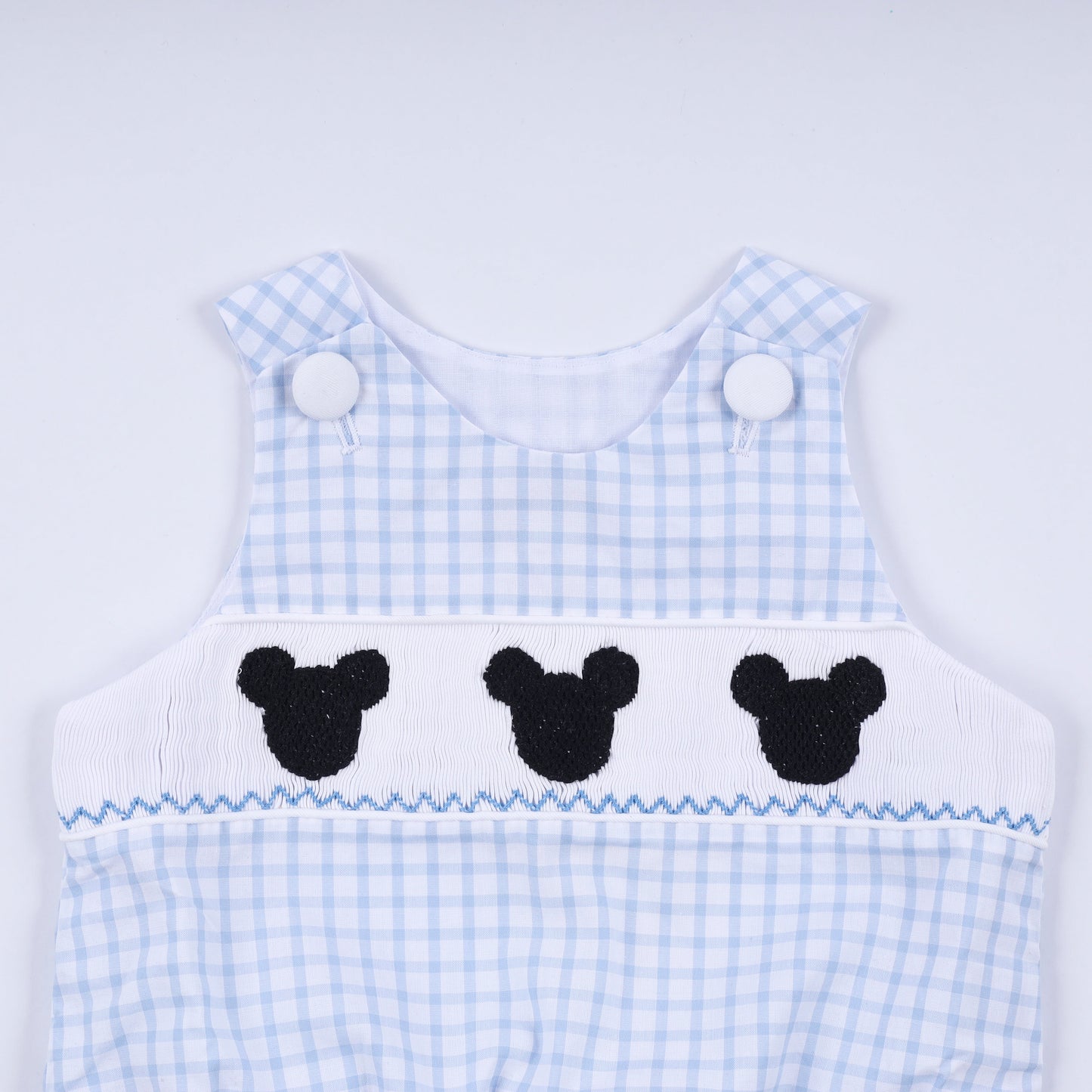 Blue Gingham Bubble Smocked Hand Character