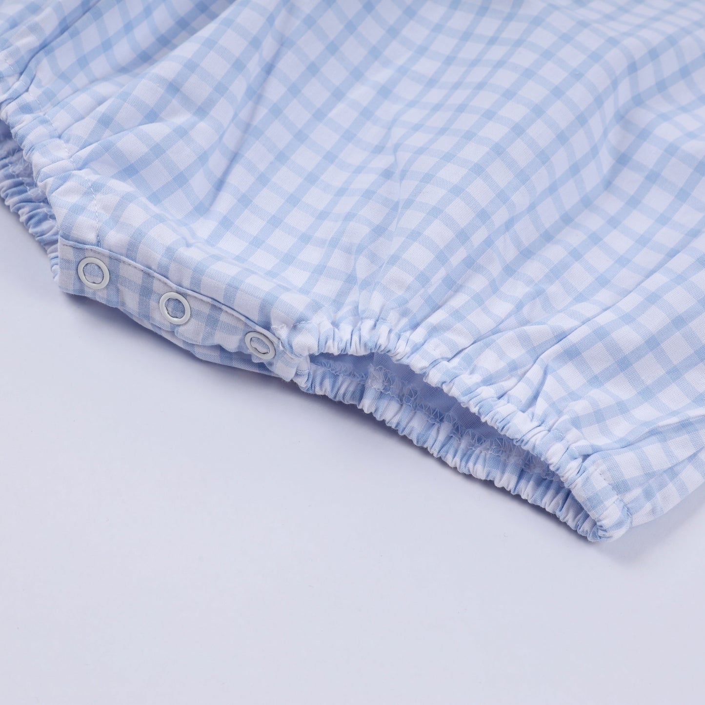 Blue Gingham Bubble Smocked Hand Character