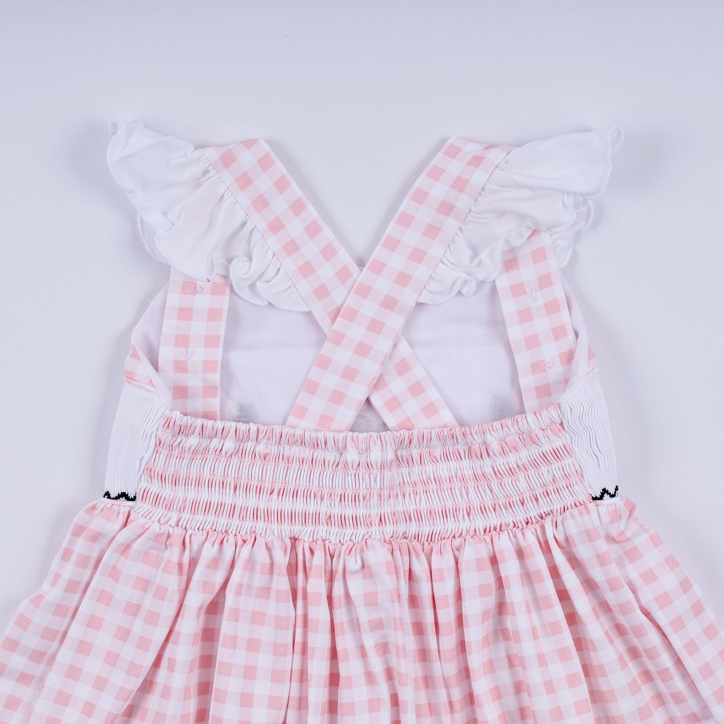 Pink Character Plaid Smocked Dress