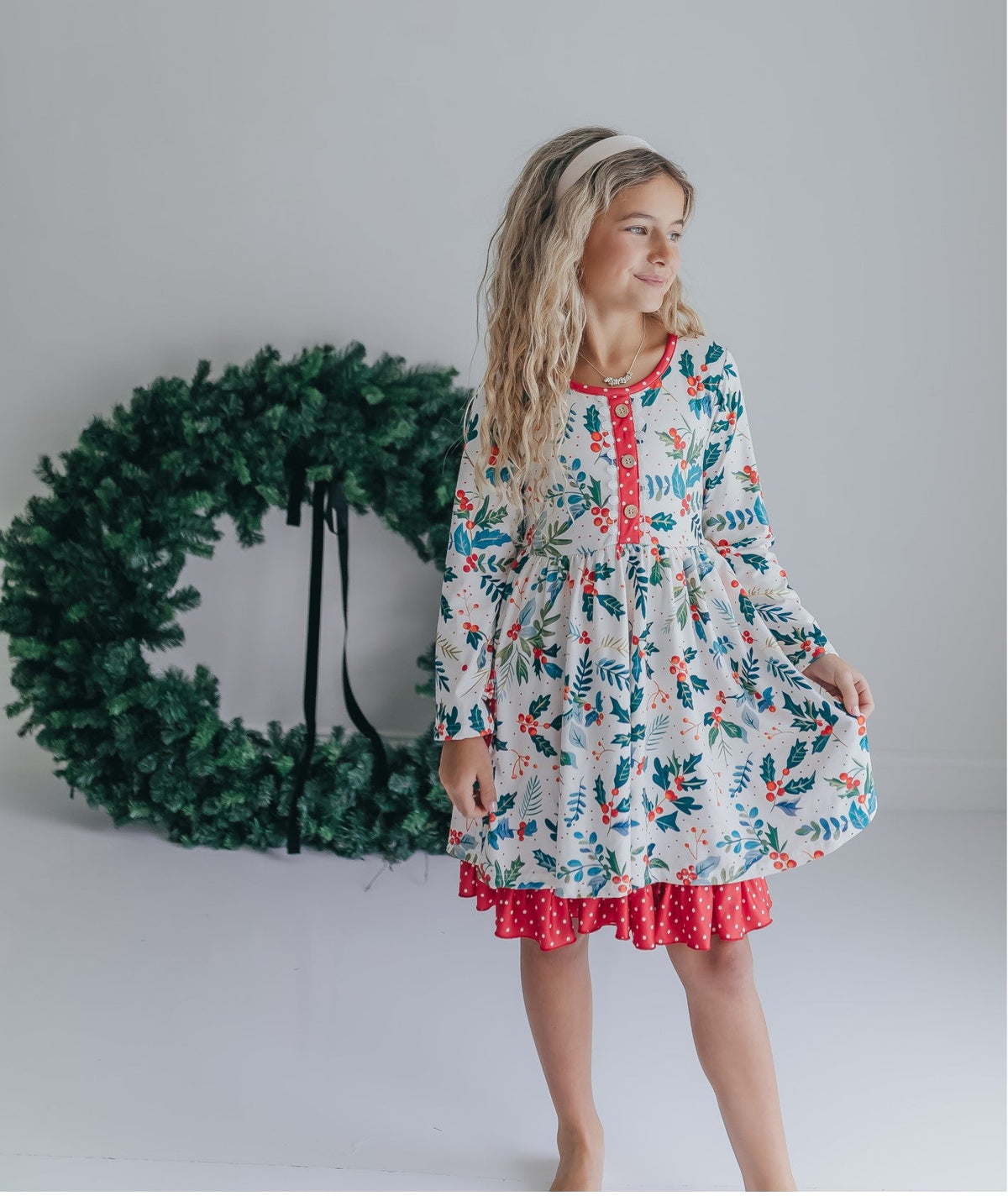Girls Holly Tie Dress