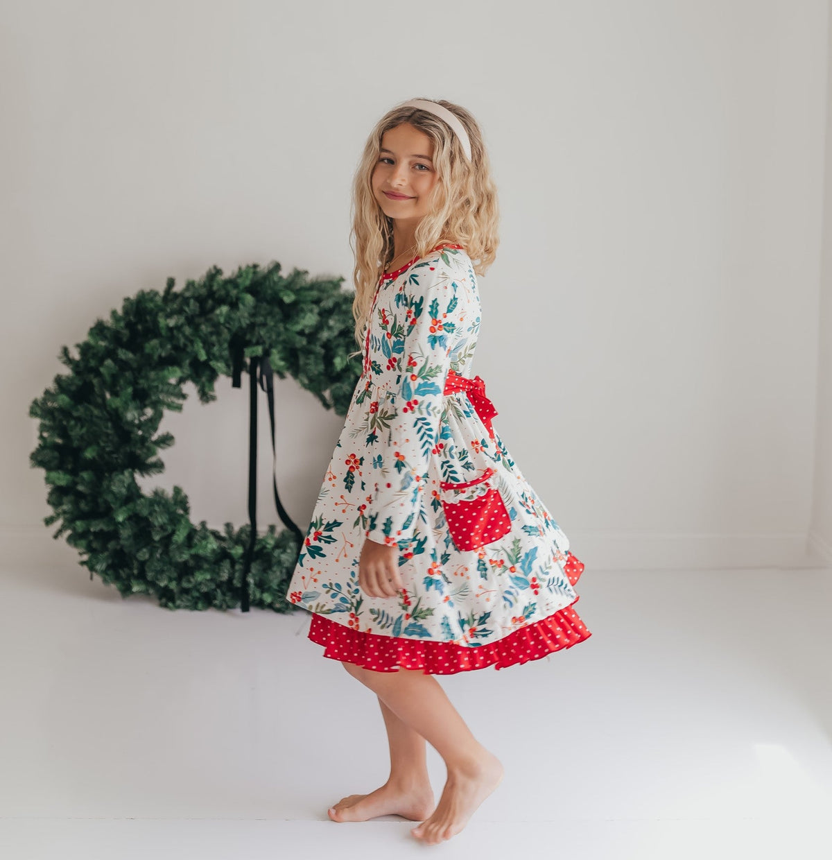 Girls Holly Tie Dress