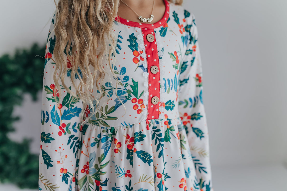 Girls Holly Tie Dress