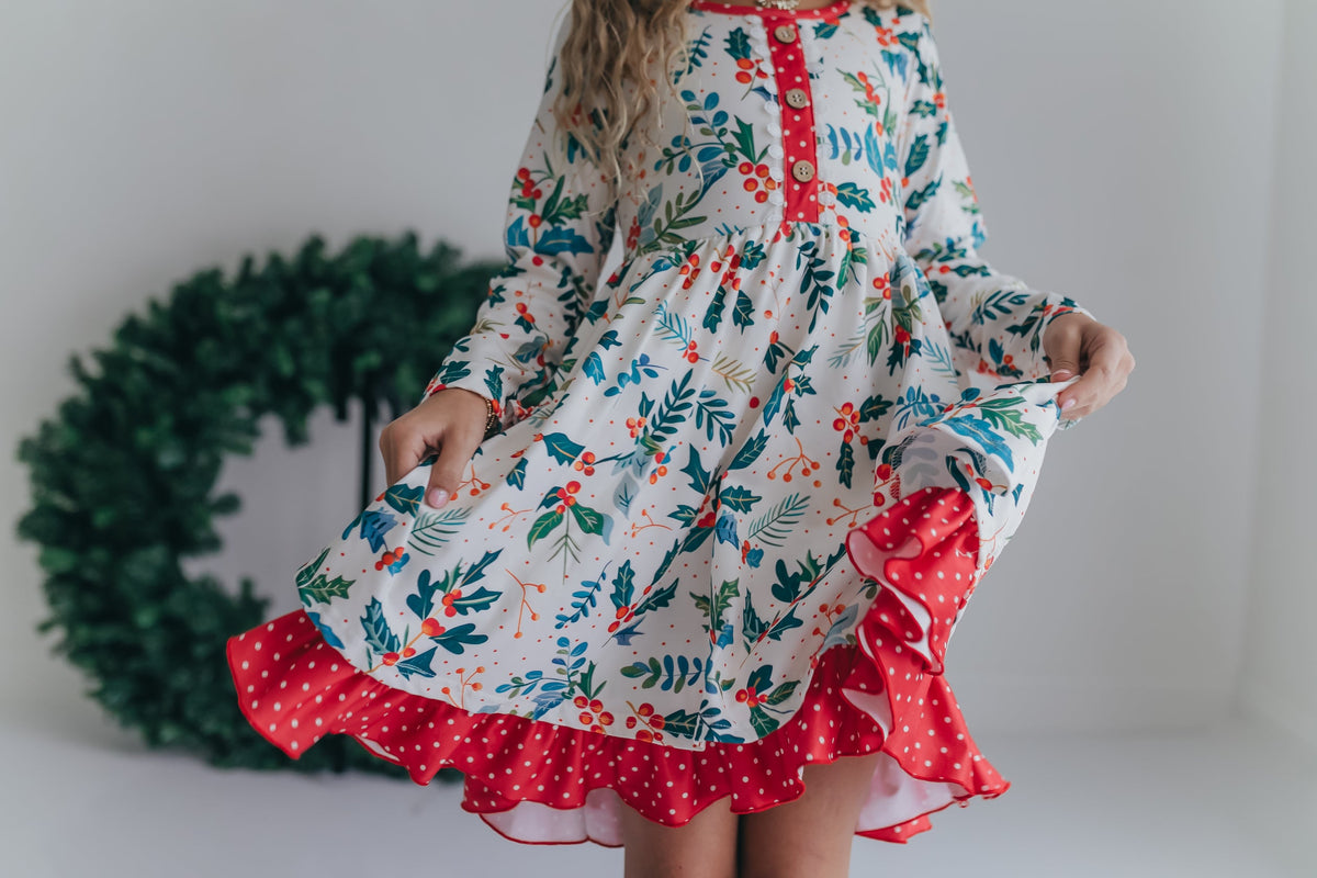 Girls Holly Tie Dress